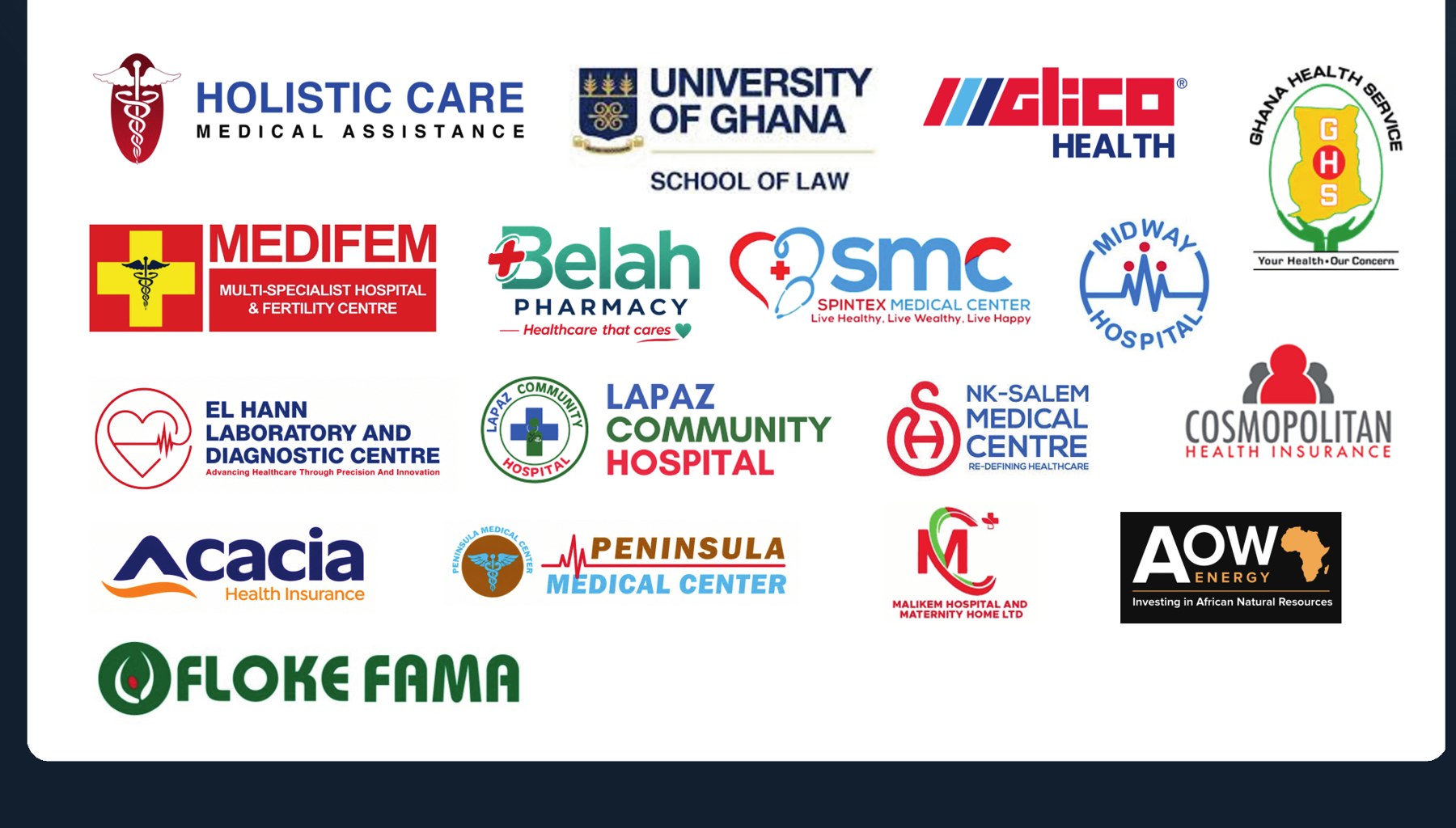 Logos of hospitals, institutions and partners working with Get-Med Solutions